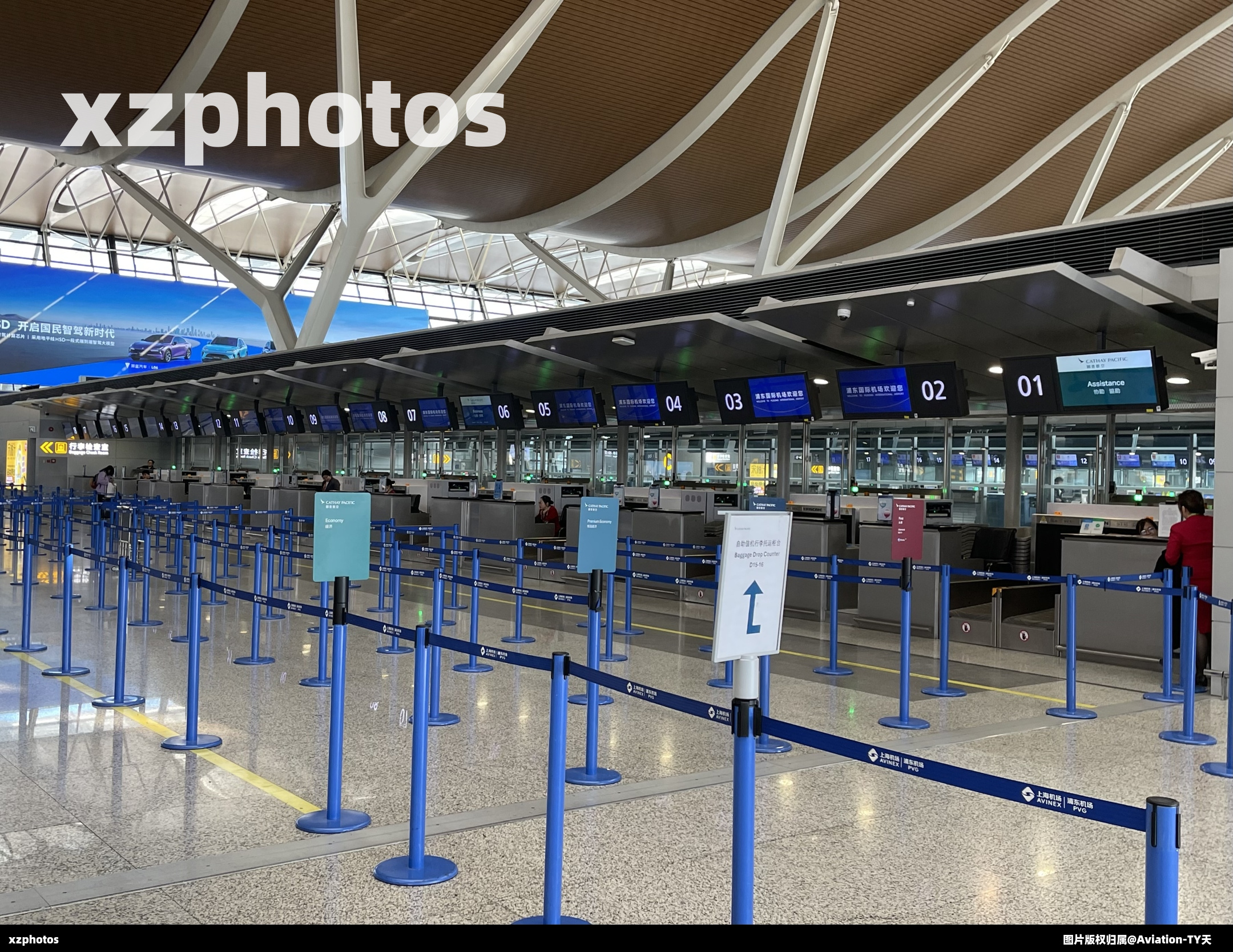 浦东T2国泰航空值机柜台