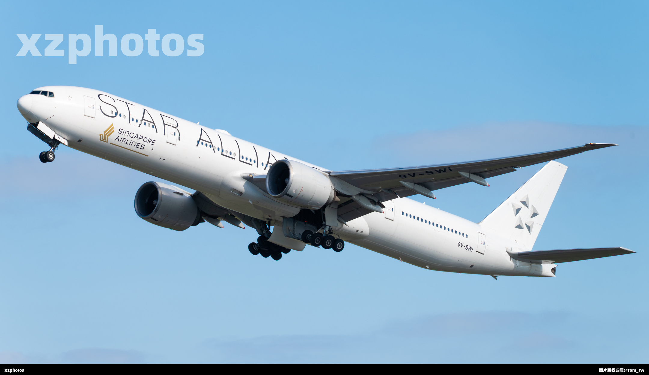 新加坡航空773ER 9V-SWI起飞