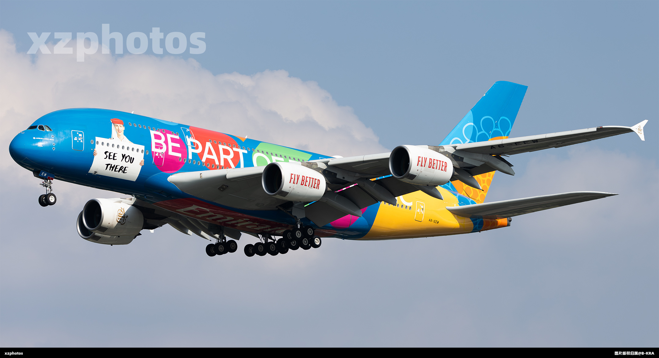 Emirates A6-EEW Airbus A380-861 Destination Dubai Livery